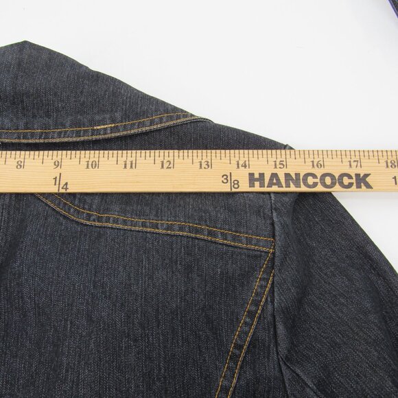 Bisou Bisou Michele Bohbot Women's 3 Button Blue Jean Jacket w/Belt Size Medium - Picture 7 of 11